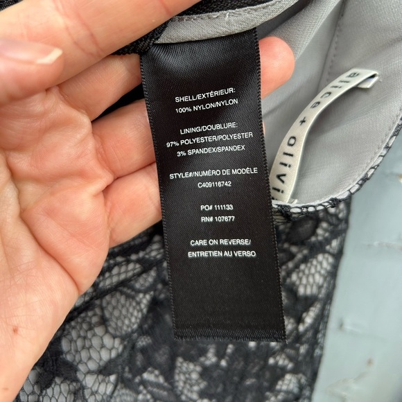 Alice & Olivia Black Lace wide leg trousers, size 0 - Picture 7 of 9